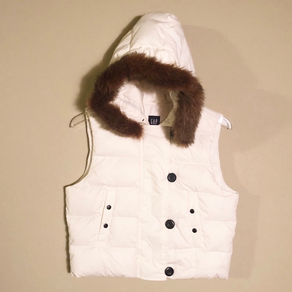 Gap Puffer Vest with Fur Hoodie
